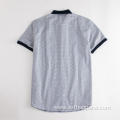 Men's Knitted Collar Short Sleeve Cotton Elastic Shirt